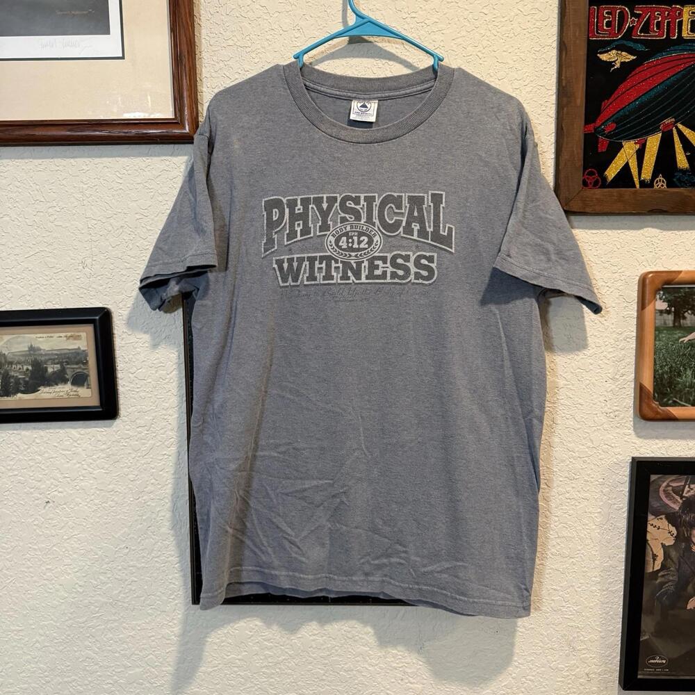Vintage 90s‎ RARE Jesus Physical Witness EPH 4:12 Men’s Shirt Size Medium
